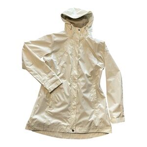Columbia Women's Size Large Splash A Little II Hooded Rain Jacket Light Cream